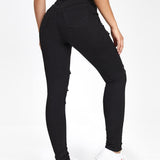 EZwear Pantalones Jeans Skinny Con Bolsillos Inclinados Rasgados