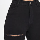 EZwear Pantalones Jeans Skinny Con Bolsillos Inclinados Rasgados