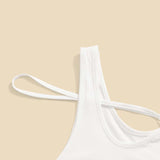 EZwear Top de cuello asimetrico unicolor