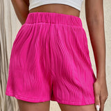 Essnce Shorts con textura de cintura elastica