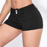 EZwear Shorts de moda para mujer en verano, de unicolor, ajuste delgado y cintura baja