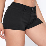 EZwear Shorts de moda para mujer en verano, de unicolor, ajuste delgado y cintura baja