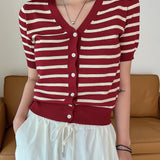 DAZY Cardigan De Botones Con Rayas