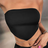 Prive Top Brasier sin tirantes con diseno de cadena bajo hanky