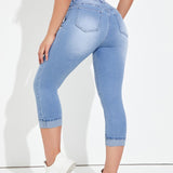 Essnce Jeans ajustados bajo de doblez