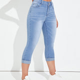 Essnce Jeans ajustados bajo de doblez