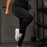 Yoga Basic Leggings deportivos bolsillo de celular de cintura ancha