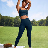 Yoga Basic Conjunto deportivo inconsutil de espalda con tira cruzada