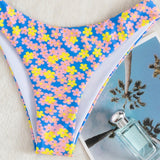 Banador bikini triangulo halter floral
