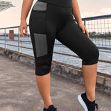 Yoga Futuristic Leggings deportivos panel en contraste con bolsillo de celular