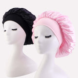 2 piezas de Gorros de seda para proteccion del cabello, de mujer de varios colores con ribete elastico, para el cuidado diario del cabello