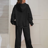 EZwear Pantalones deportivos con capucha con estampado de letra de hombros caidos con cordon