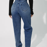 PETITE Jeans de ajuste mom de talle alto con cremallera