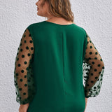 Clasi Blusa con malla jacquard en contraste