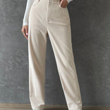 EZwear Pantalones de talle alto de pana