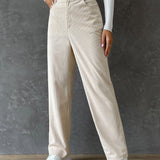 EZwear Pantalones de talle alto de pana