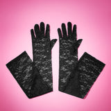 Guantes largos de encaje elegante