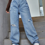 EZwear Jeans rotos de talle alto