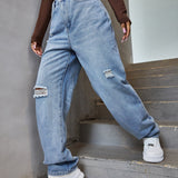 EZwear Jeans rotos de talle alto