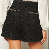 BIZwear Shorts tweed de doble botonadura ropa de trabajo