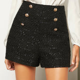 BIZwear Shorts tweed de doble botonadura ropa de trabajo