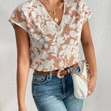 LUNE Blusa con estampado floral de cuello V