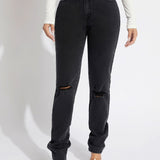 SXY Jeans de pierna recta desgarro