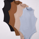 EZwear 4 piezas Body de cuello alto tejido de canale