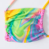 X Hangout Fest Banador bikini halter de tie dye con falda de playa