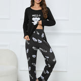 Conjunto de pijama con estampado de koala & letra