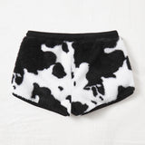 EZwear Shorts con estampado de vaca de cintura con cordon