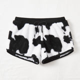 EZwear Shorts con estampado de vaca de cintura con cordon