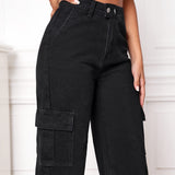 Tall Jeans cargo de talle alto con bolsillo con solapa