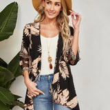 EMERY ROSE kimono con estampado tropical con parte delantera abierta