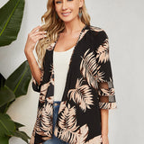 EMERY ROSE kimono con estampado tropical con parte delantera abierta