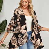 EMERY ROSE kimono con estampado tropical con parte delantera abierta