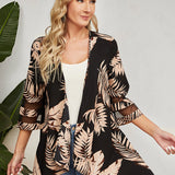 EMERY ROSE kimono con estampado tropical con parte delantera abierta