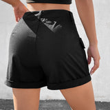 EZwear Shorts con bolsillo lateral con solapa bajo de doblez cargo