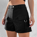 EZwear Shorts con bolsillo lateral con solapa bajo de doblez cargo