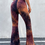 EZwear Pantalones acampanados de tie dye