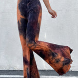 EZwear Pantalones acampanados de tie dye