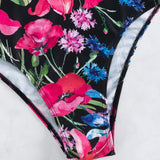 Swim Banador una pieza push up con estampado floral con tira cruzada