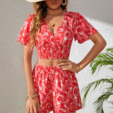 VCAY con estampado tropical Top crop & Shorts