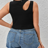 Top tank crop con abertura tejido de canale