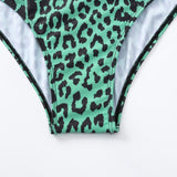 Swim Banador una pieza de leopardo fruncido