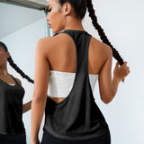 Yoga Basic Top tank deportivo unicolor de espalda nadador