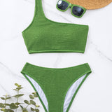 Swim Banador bikini con textura de un hombro