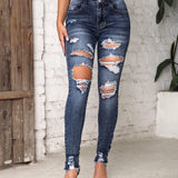 Tall Jeans ajustados desgarro de talle alto