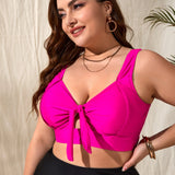 Swim Curve Top tank crop con nudo delantero