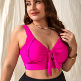 Swim Curve Top tank crop con nudo delantero